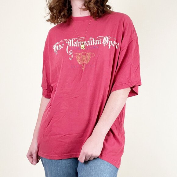 Vintage Oversized Graphic Tee NYC MET Opera T-Shirt Eclectic Top Made In The USA - Picture 4 of 8